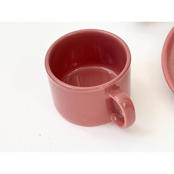Midcentury Mauve | Pink Full Tea or Coffee w Sugar & Creamer Pottery Vintage Set - Picture 6 of 9